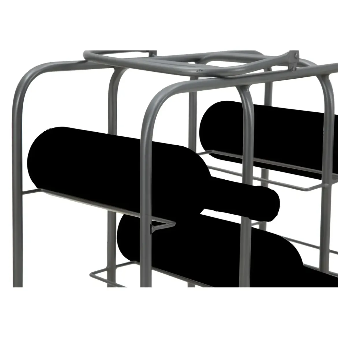 Portabottiglie in Metallo 9 Posti Grigio Scuro Rack Vino Salvaspazio
