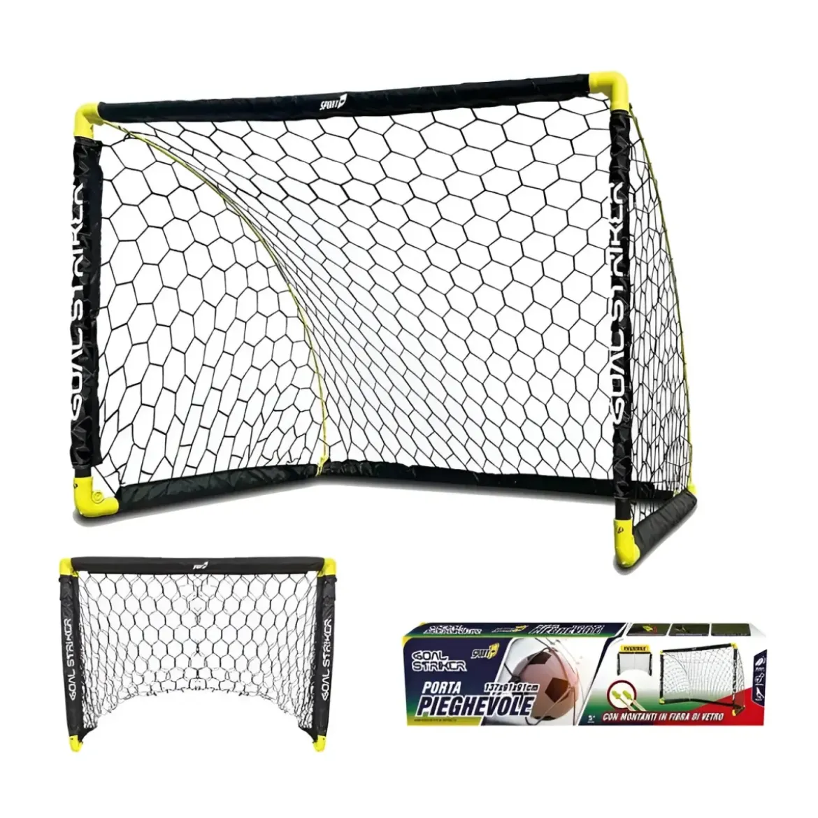 Porta Calcio Pieghevole 137x91 cm Rete Impermeabile Giardino