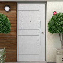 Porta di sicurezza per Esterno Blindata con Pannello Bianco Pantografato