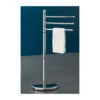 Portasciugamani in Acciaio Piantana da Bagno Wc Salvaspazio Salviette Set Cromo