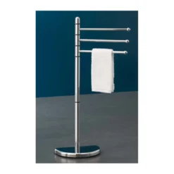 Portasciugamani in Acciaio Piantana da Bagno Wc Salvaspazio Salviette Set Cromo