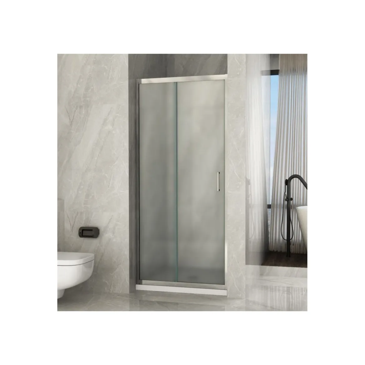 Porta Scorrevole Box Doccia per Nicchia Anta Vetro Opaco 6 mm
