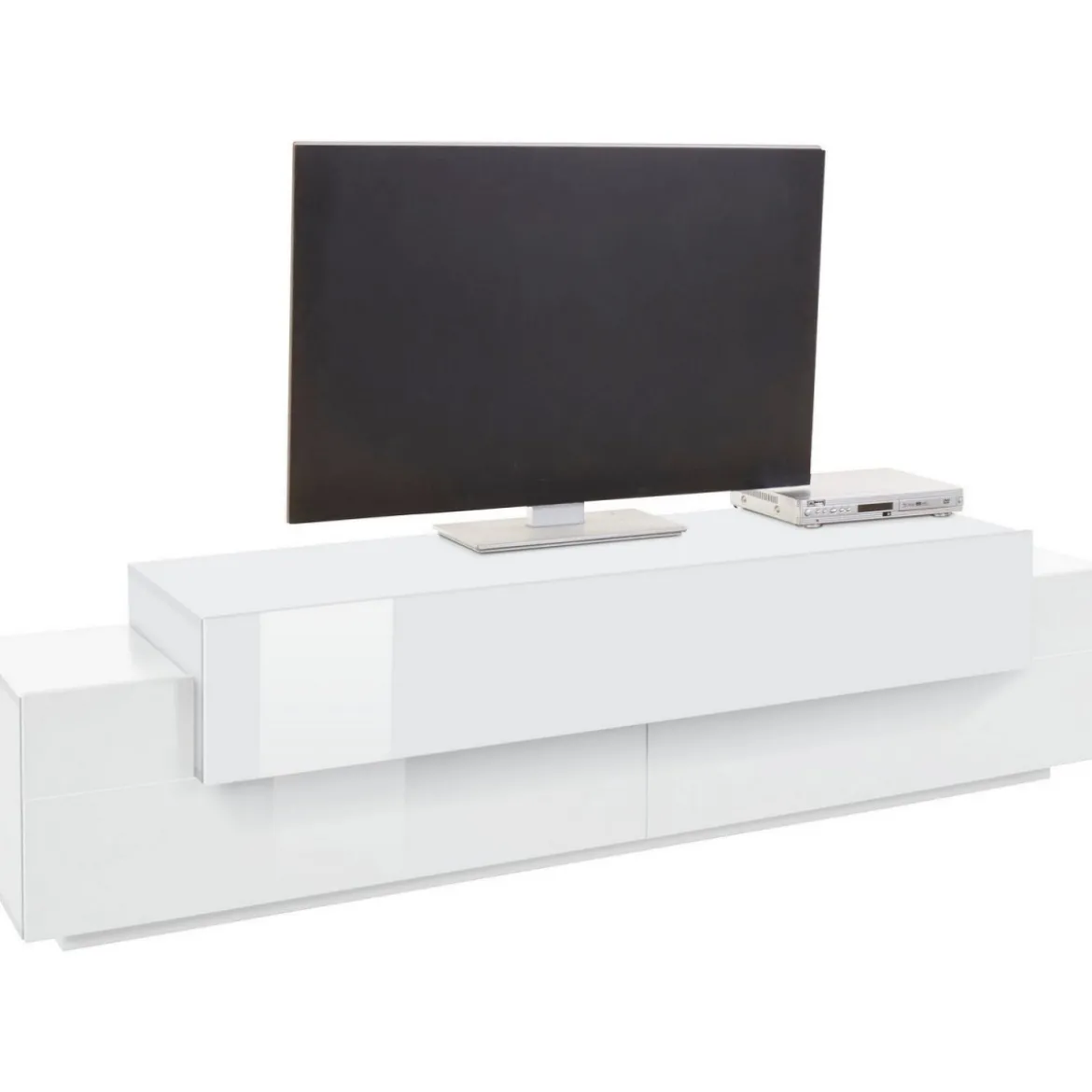 Porta TV Bianco Credenza con Ante a Ribalta 200 Mobile Basso Soggiorno