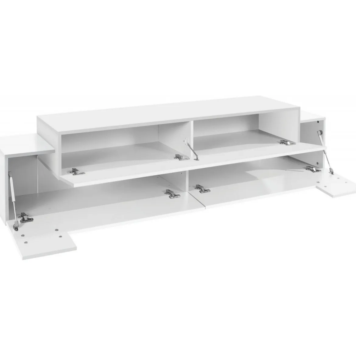 Porta TV Bianco Credenza con Ante a Ribalta 200 Mobile Basso Soggiorno