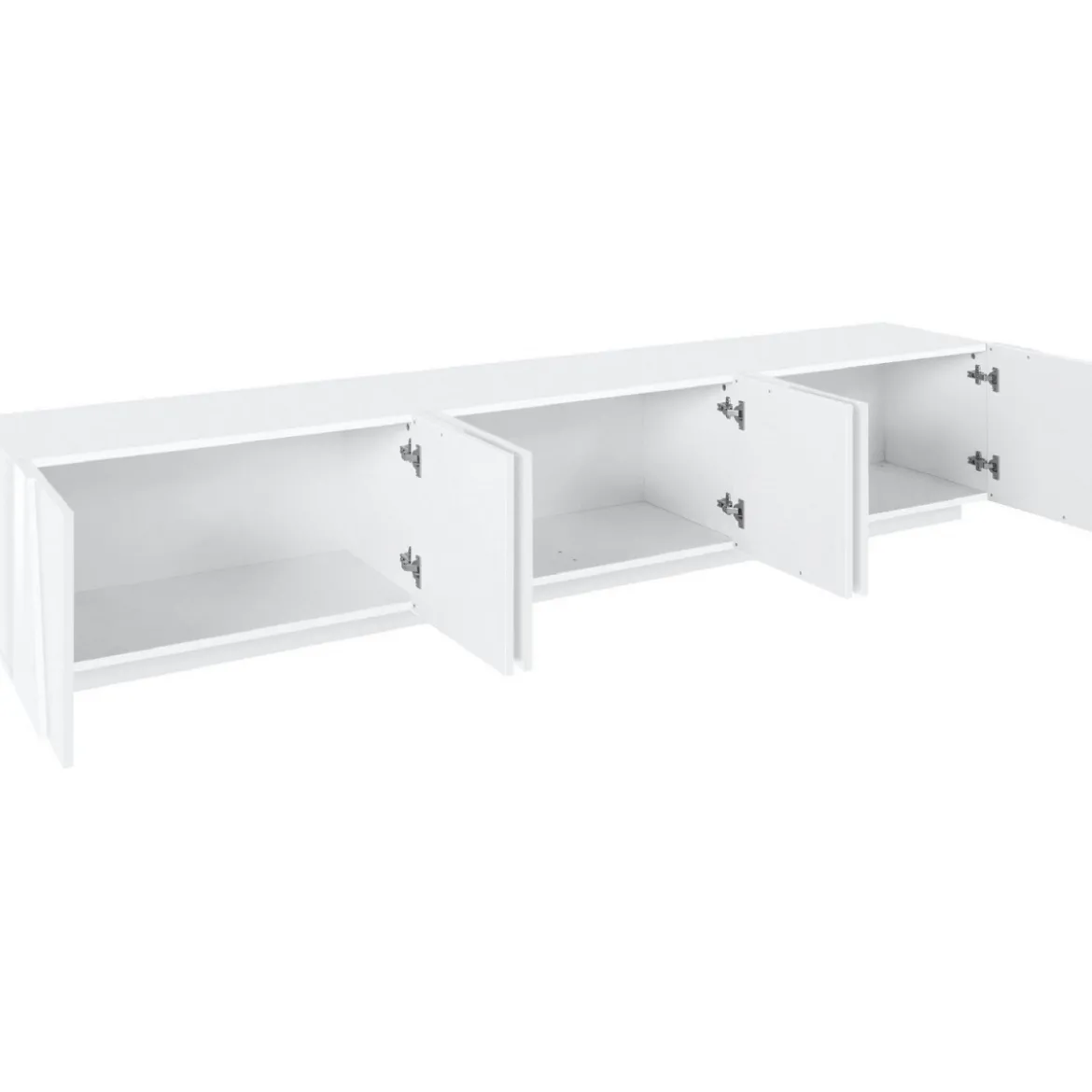 Porta TV Moderno Bianco 240 Basso Mobile Soggiorno Anta Battente Credenza