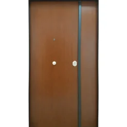 Portone Blindato Interno 2 Ante Porta Classe 3 Liscio Cilindro Europeo Noce