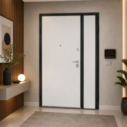 Portone Blindato Interno 2 Ante Porta Classe 3 Liscio Cilindro Europeo Noce