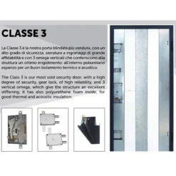 Portone Blindato per Interno Classe 3 Porta Blindata Ingresso Noce Portoncino