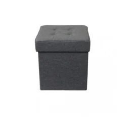 Pouf Contenitore Grigio Scuro Quadrato 38x38x40 cm