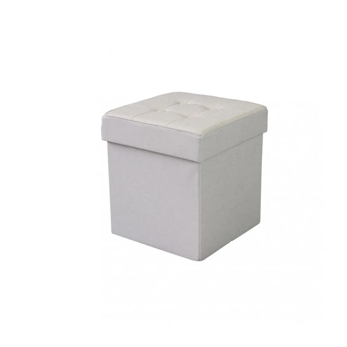 Pouf Contenitore Poggiapiedi Tortora Quadrato 38x38x40 cm