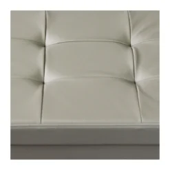 Pouf Contenitore Poggiapiedi in Ecopelle Rettangolare 76x38 cm