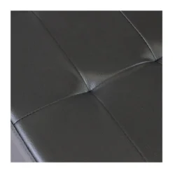 Pouf Contenitore Poggiapiedi in Ecopelle Nero Rettangolare 76x38 cm