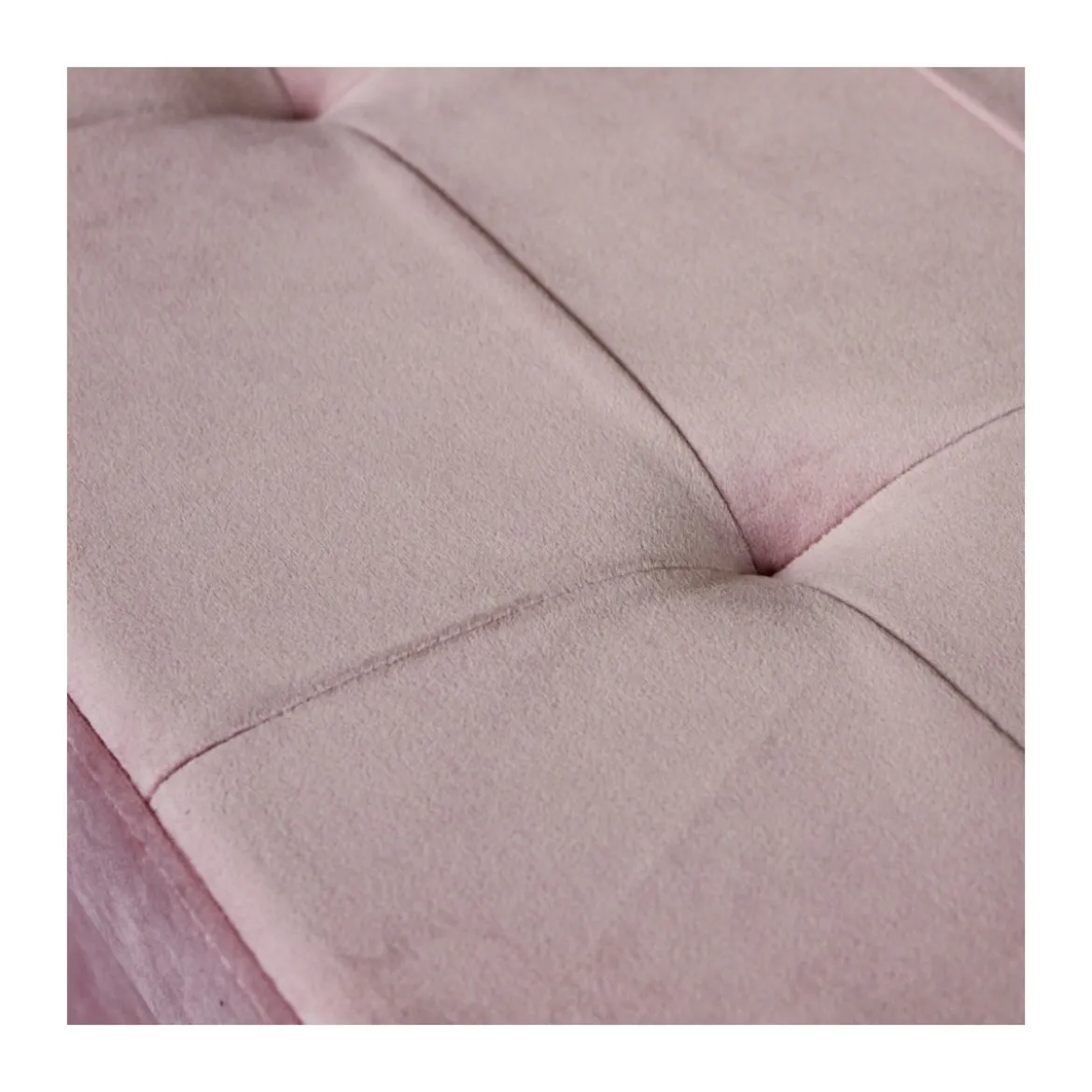 Pouf Contenitore Poggiapiedi per Soggiorno Rosa Rettangolare 76x38 cm