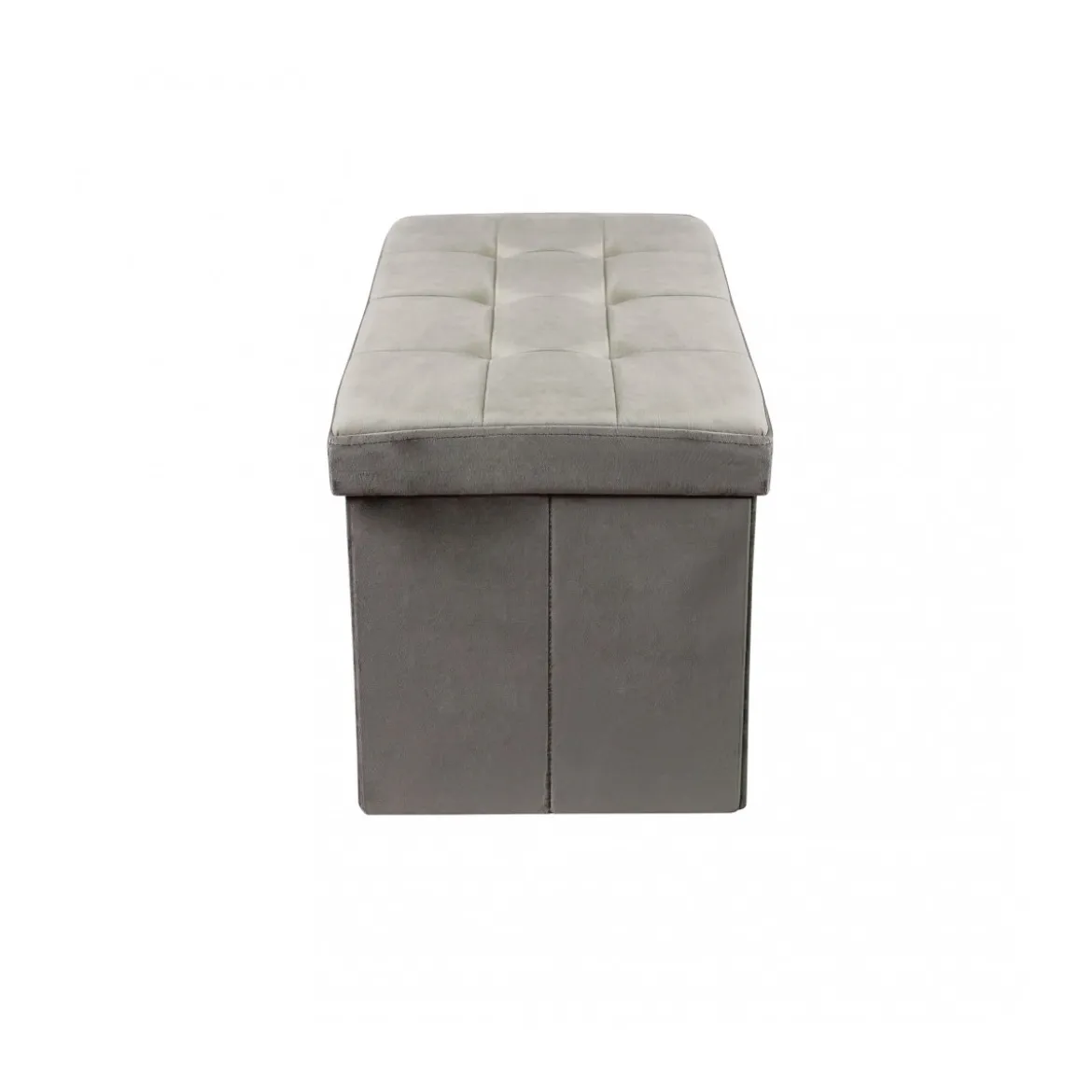 Pouf Contenitore Poggiapiedi per Soggiorno Tortora Rettangolare 76x38 cm