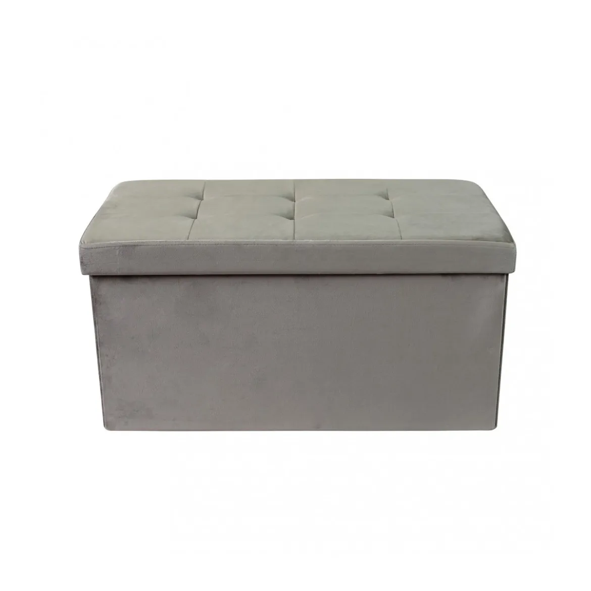 Pouf Contenitore Poggiapiedi per Soggiorno Tortora Rettangolare 76x38 cm