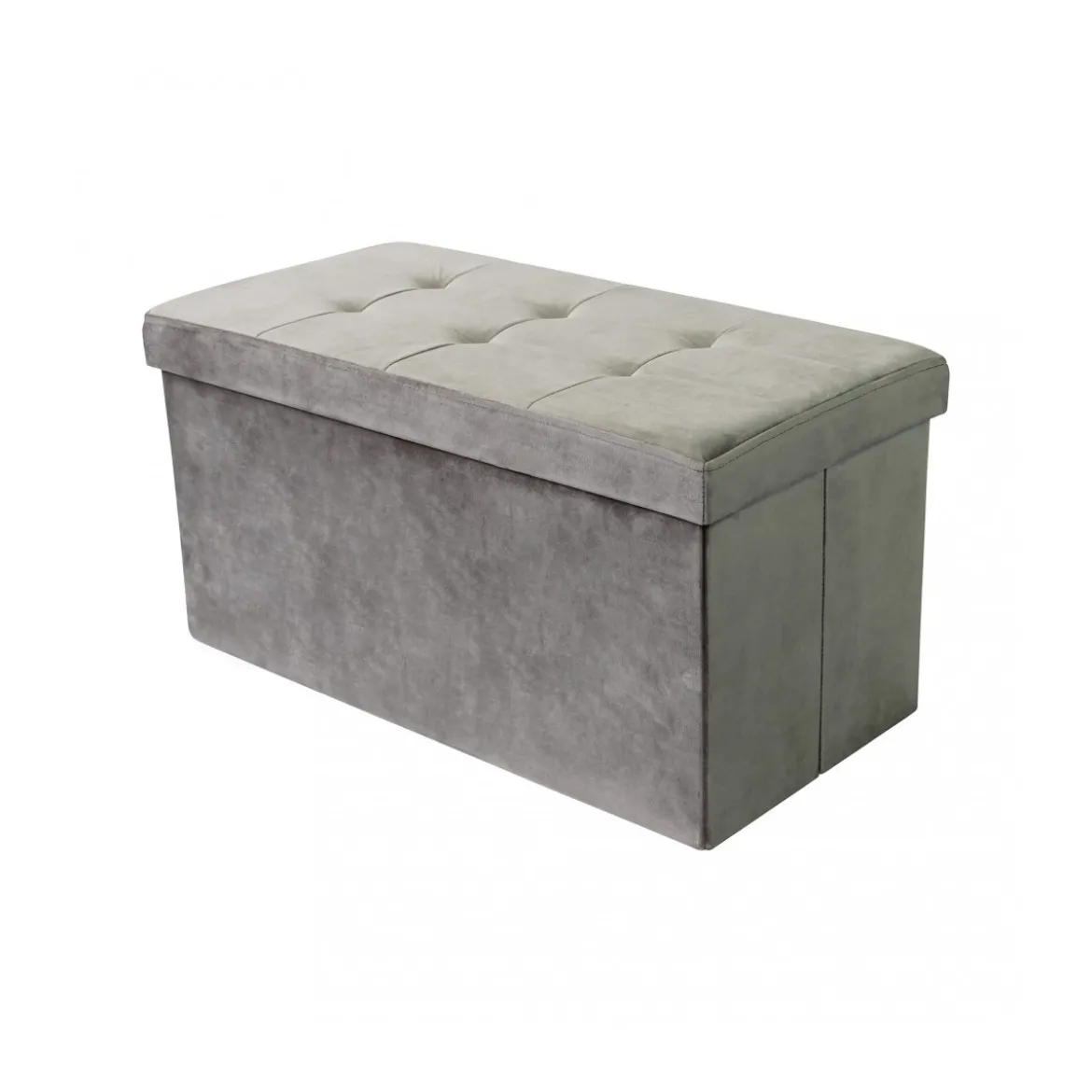 Pouf Contenitore Poggiapiedi per Soggiorno Tortora Rettangolare 76x38 cm