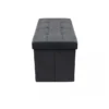 Pouf Contenitore Poggiapiedi per Soggiorno Nero Rettangolare 76x38 cm