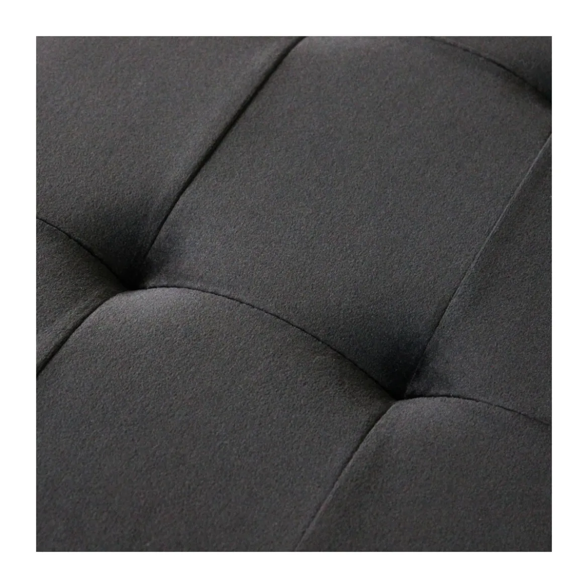 Pouf Contenitore Poggiapiedi per Soggiorno Nero Rettangolare 76x38 cm