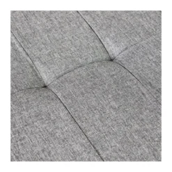 Pouf Contenitore Poggiapiedi in Stoffa Grigio Rettangolare 76x38 cm