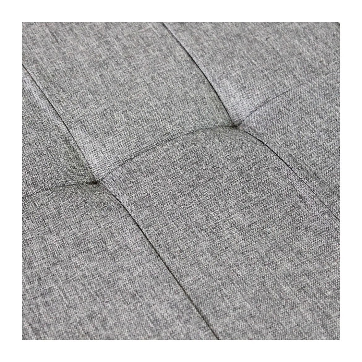 Pouf Contenitore Poggiapiedi in Stoffa Grigio Rettangolare 76x38 cm