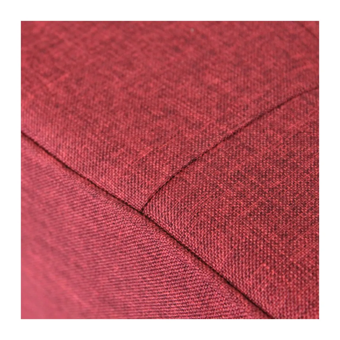 Pouf Contenitore Portaoggetti in Velluto Rosso Quadrato Portaoggetti 38x38x40 cm