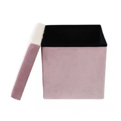Pouf Contenitore Portaoggetti Rosa Quadrato Portaoggetti 38x38 cm