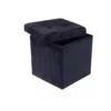 Pouf Contenitore Portaoggetti in Velluto Quadrato Portaoggetti 38x38 cm