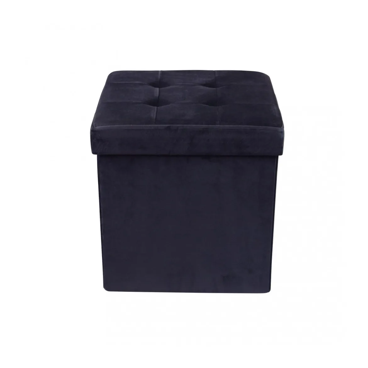 Pouf Contenitore Portaoggetti in Velluto Quadrato Portaoggetti 38x38 cm