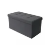 Pouf Contenitore Rettangolare in Stoffa Nero76x38 cm