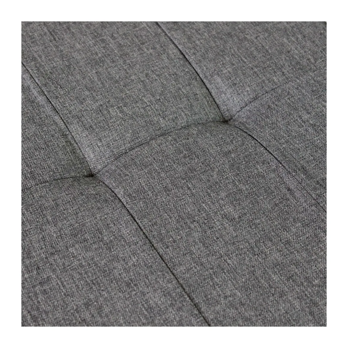 Pouf Contenitore Rettangolare in Stoffa Grigio Scuro 76x38 cm