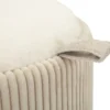 Pouf da Toeletta Contenitore Bianco Imbottito per Camera Soggiorno