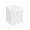Pouff Bianco Contenitore Puff Ecopelle Quadrato Portaoggetti Divano Pieghevole