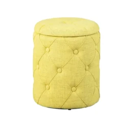 Pouff Contenitore Rotondo 34x40 Puff Tondo Portaoggetti Pouf Divano Portariviste