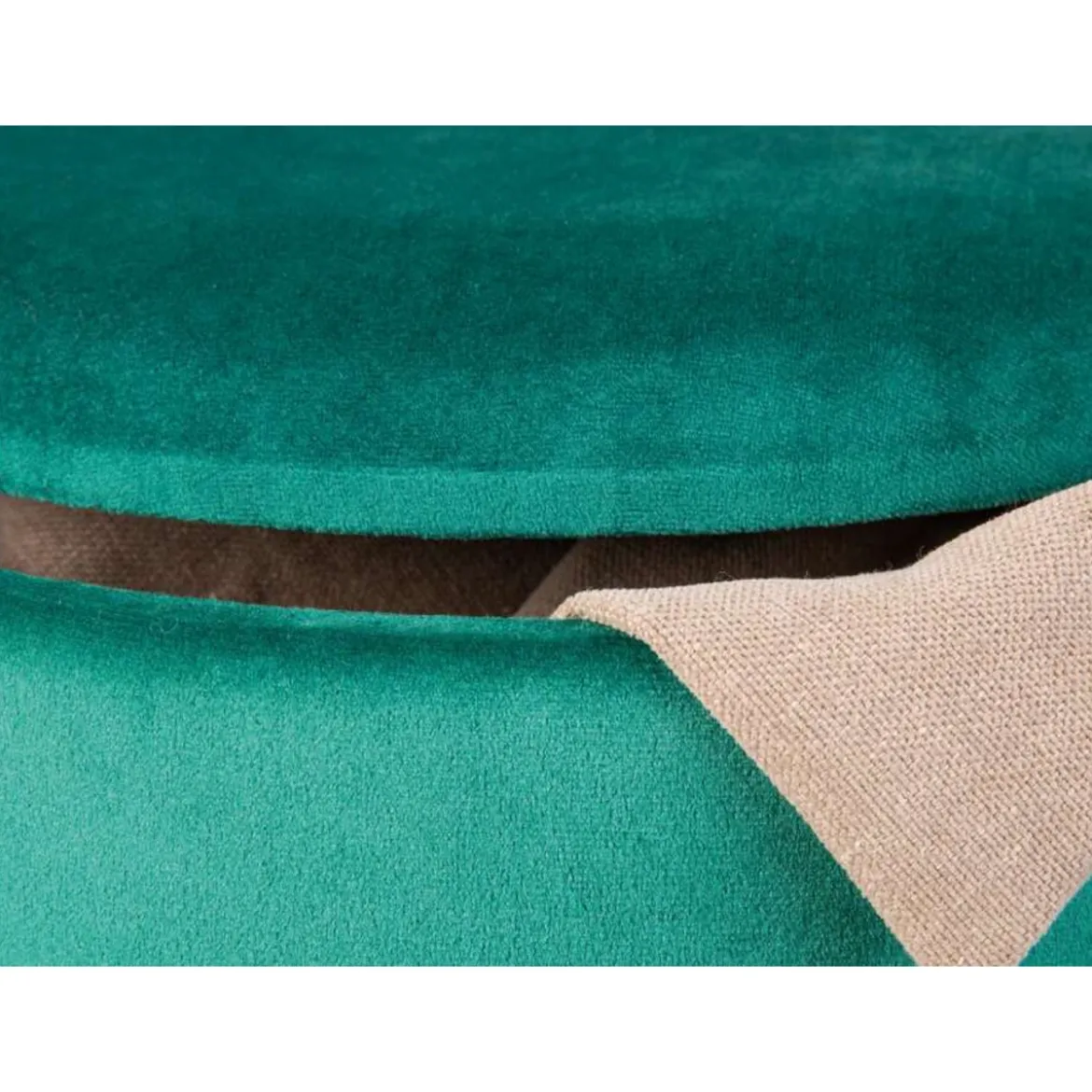 Pouff Contenitore Tondo Puff Verde Portaoggetti Sgabello con Maniglia
