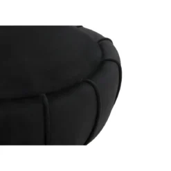 Pouf Imbottito in Velluto Nero Oro da Soggiorno Camera da Letto
