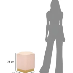 Pouf Imbottito Similpelle Trapuntata Rosa Oro Salotto Camera da Letto