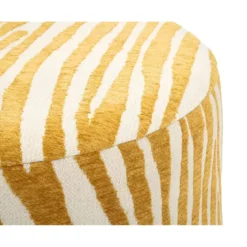 Pouf in Spugna Zebrato Senape Marrone da Soggiorno Camera da Letto
