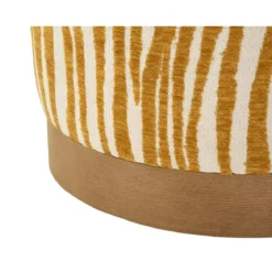 Pouf in Spugna Zebrato Senape Marrone da Soggiorno Camera da Letto
