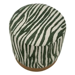 Pouf in Spugna Zebrato Verde Marrone da Soggiorno Camera da Letto