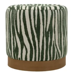 Pouf in Spugna Zebrato Verde Marrone da Soggiorno Camera da Letto