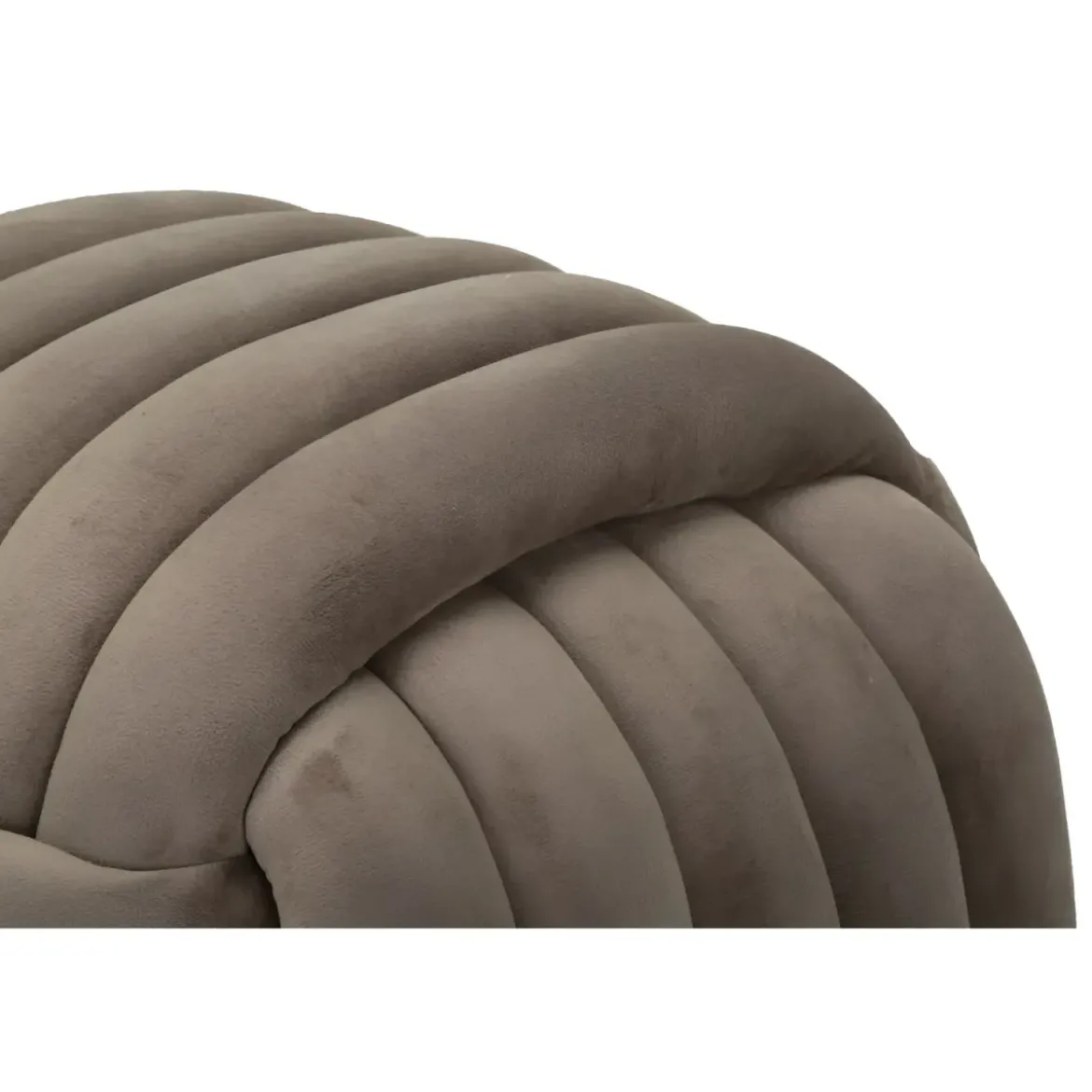 Pouf in Velluto Grigio Quadrato Elegante per Salotto Camera da Letto