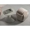 Pouf in Velluto Rosa Quadrato Elegante per Salotto Camera da Letto