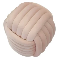 Pouf in Velluto Rosa Quadrato Elegante per Salotto Camera da Letto