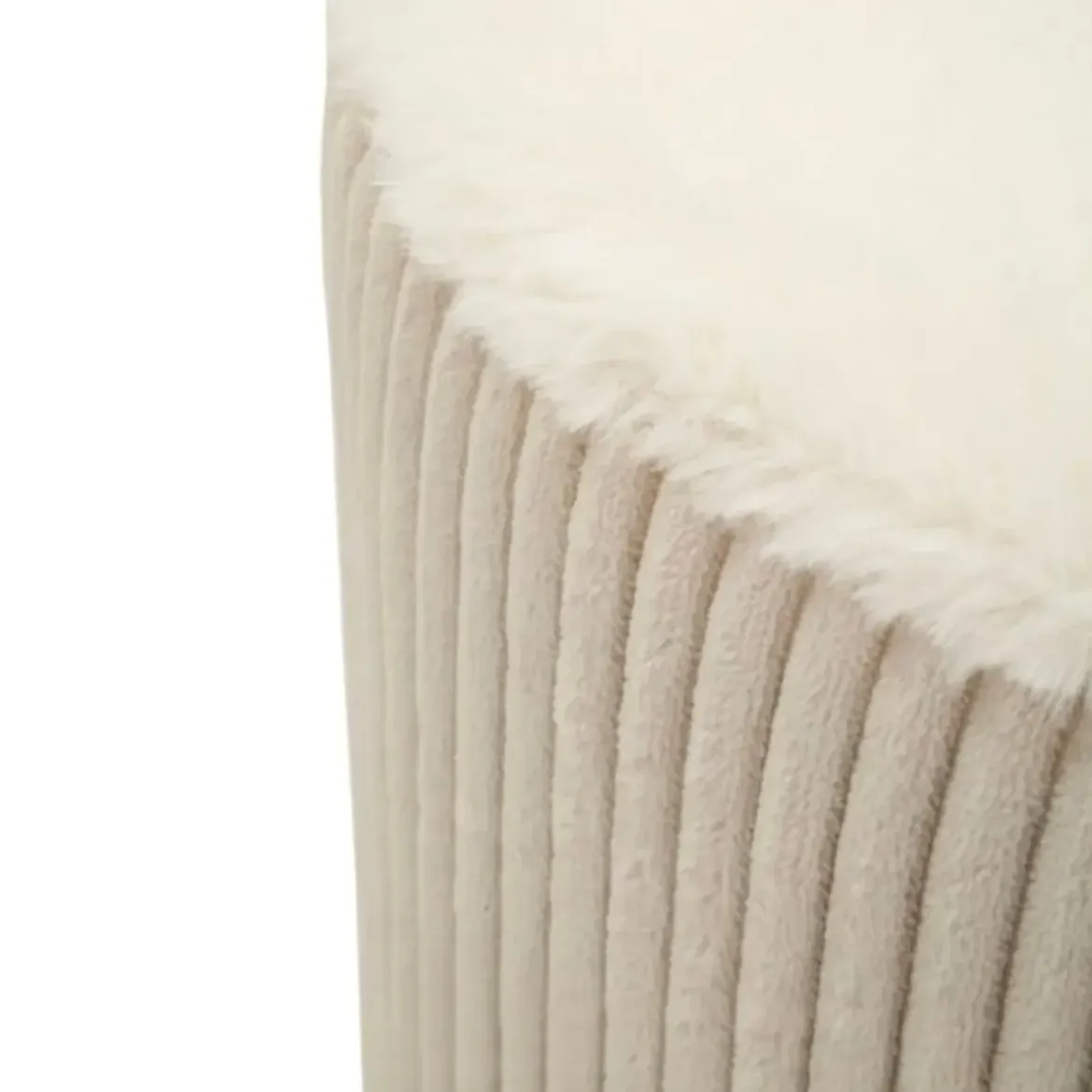 Pouf Moderno Cono Bianco Imbottito 41x41x45 cm Salone Camera