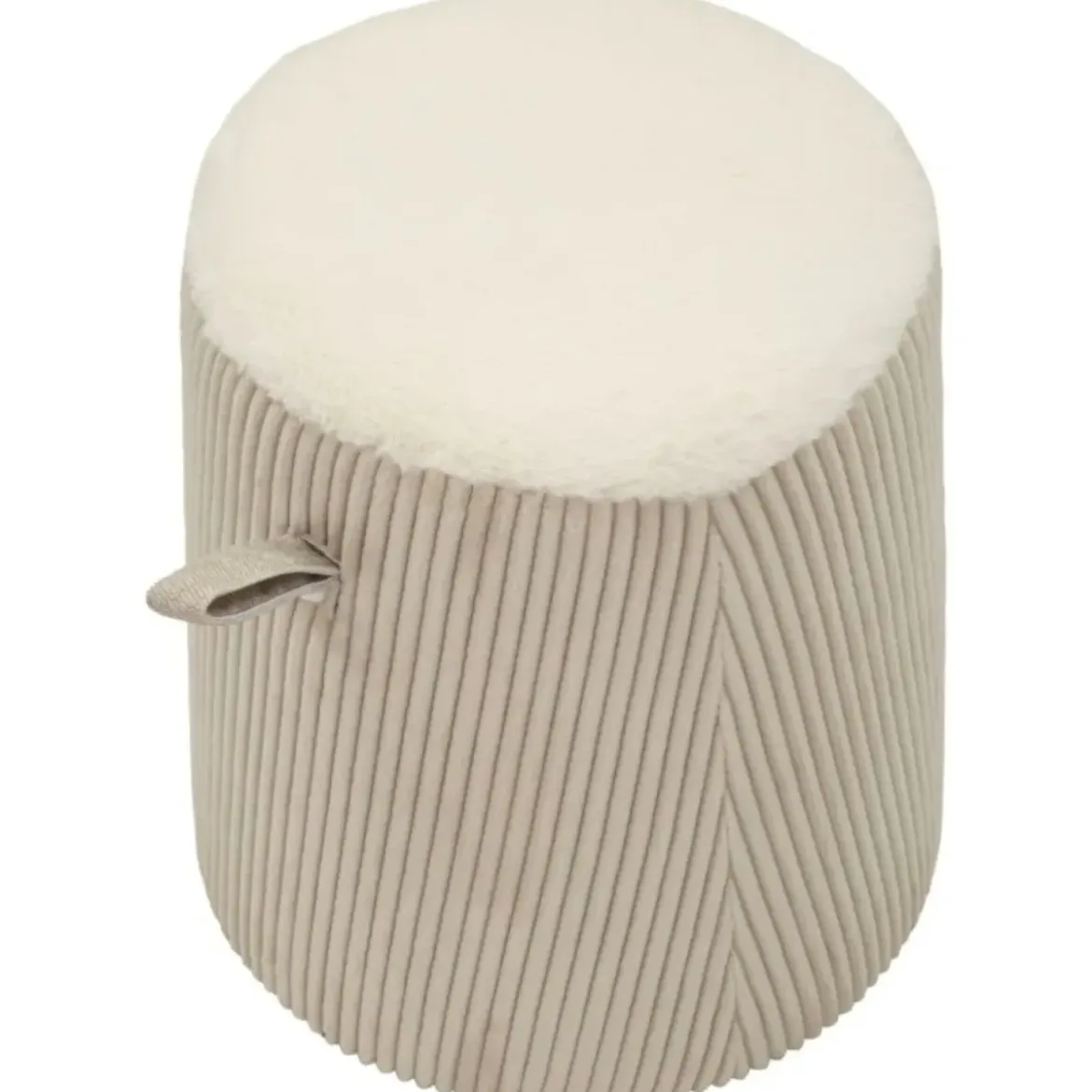 Pouf Moderno Cono Bianco Imbottito 41x41x45 cm Salone Camera