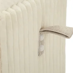 Pouf Panca Contenitore Bianco Imbottito Mdf Poliestere Camera da Letto