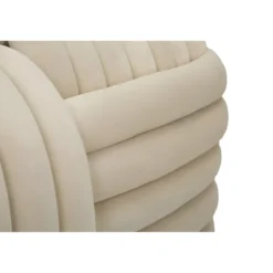 Pouf Panca Velluto Crema Rettangolare Elegante Salotto Camera da Letto