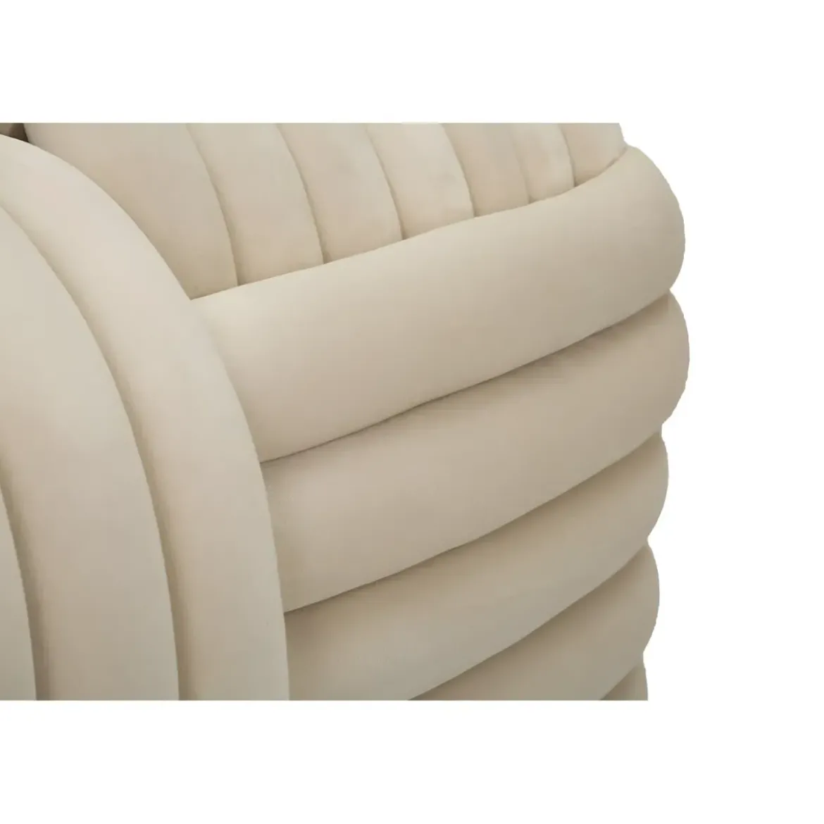 Pouf Panca Velluto Crema Rettangolare Elegante Salotto Camera da Letto