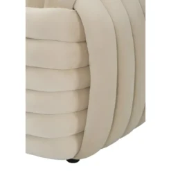 Pouf Panca Velluto Crema Rettangolare Elegante Salotto Camera da Letto