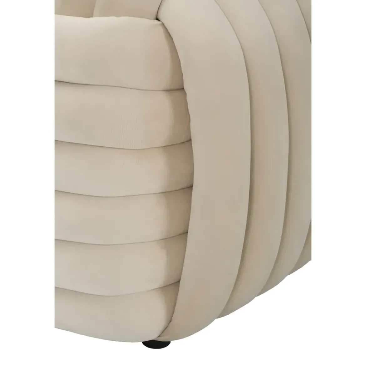Pouf Panca Velluto Crema Rettangolare Elegante Salotto Camera da Letto